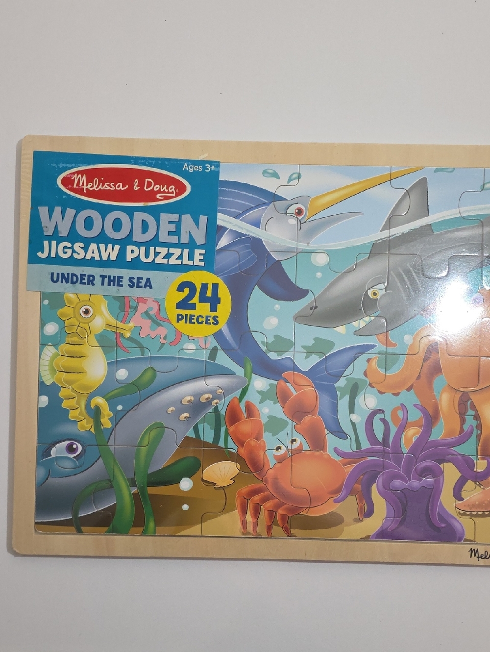 Melissa & Doug Wooden Jigsaw Puzzle - Blue, Orange, Purple